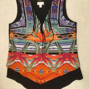 Colorful, sleeveless ladies blouse.  NWOT